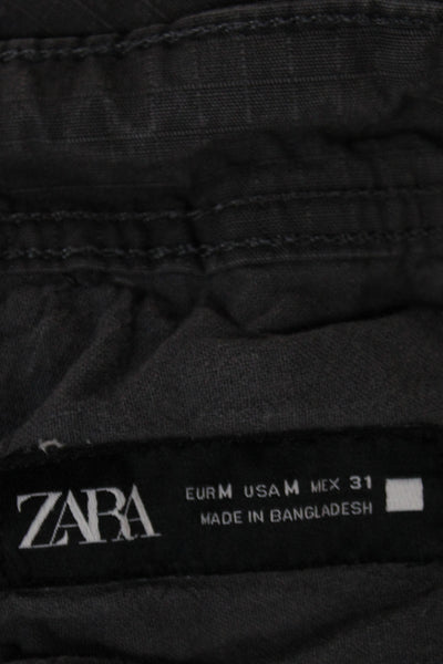 Zara Mens Cargo Pants Dark Gray Cotton Size M
