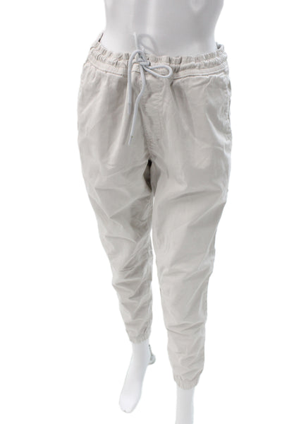 Zara Mens Jogger Sweatpants Beige Drawstring Cotton Nylon Size M