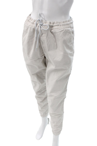 Zara Mens Jogger Sweatpants Beige Drawstring Cotton Nylon Size M