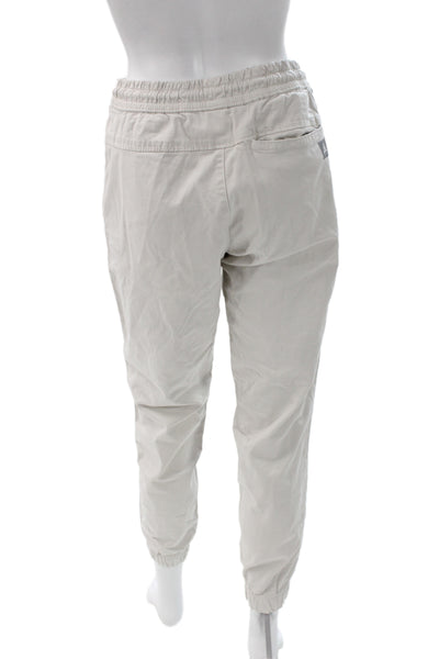 Zara Mens Jogger Sweatpants Beige Drawstring Cotton Nylon Size M