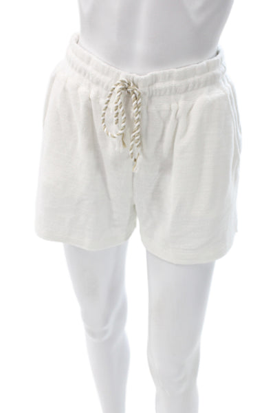 Faherty Unisex Sweat Shorts White Cotton Drawstring Size S