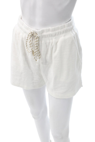 Faherty Unisex Sweat Shorts White Cotton Drawstring Size S