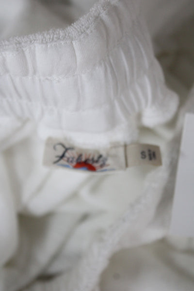 Faherty Unisex Sweat Shorts White Cotton Drawstring Size S