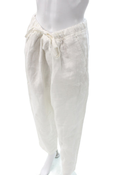 Zara Mens Pants White Linen Drawstring Beach Spring Size M
