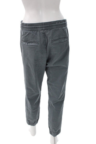 Zara Mens Dark Gray Cotton Jogger Sweatpants Drawstring Army Fall Size M