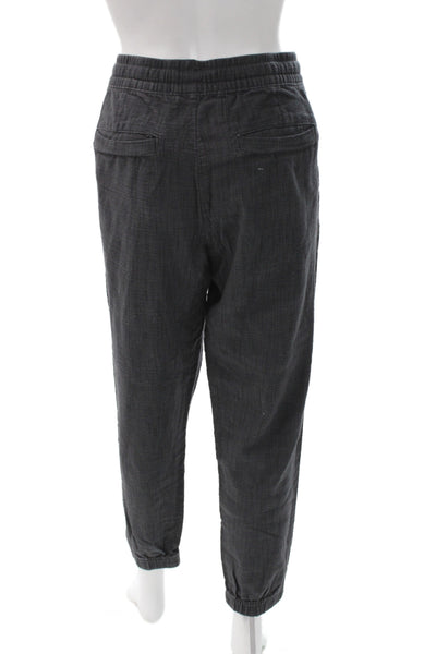 Zara Unisex Dark Gray Cotton Linen Jogger Sweatpants Drawstring Size M