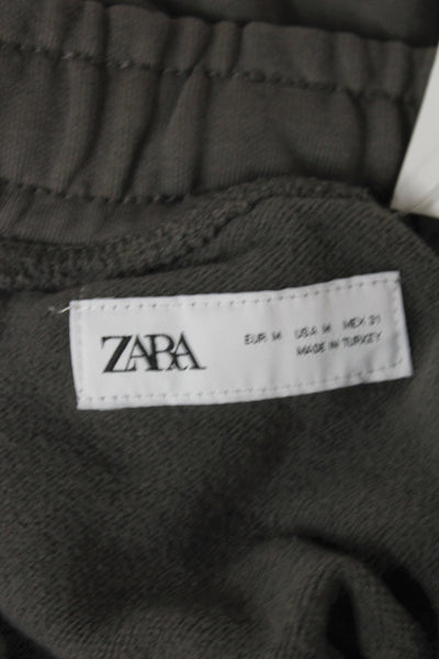 Zara Unisex Dark Gray Cotton Jogger Sweatpants Drawstring Size M