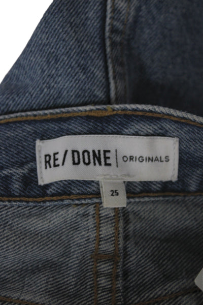 Re/Done Womens Mini A-Line Cotton Denim Skirt Blue Size 25
