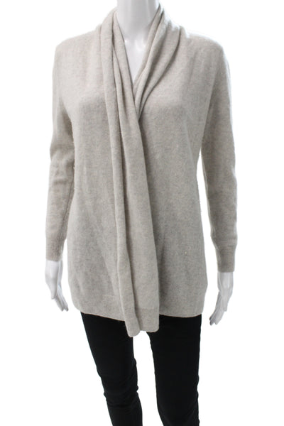 C by Bloomingdales Women Pullover Beige 100% Cashmere Long Sleeve Size S