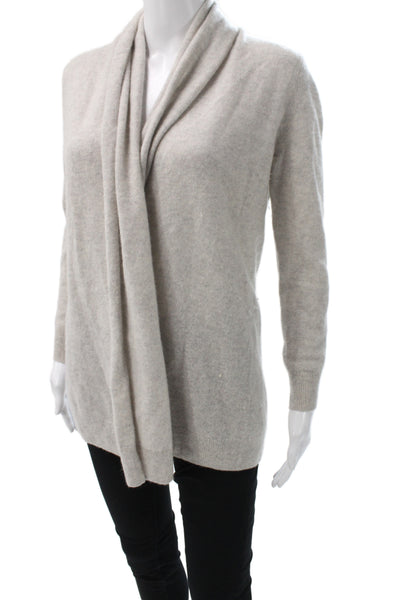 C by Bloomingdales Women Pullover Beige 100% Cashmere Long Sleeve Size S