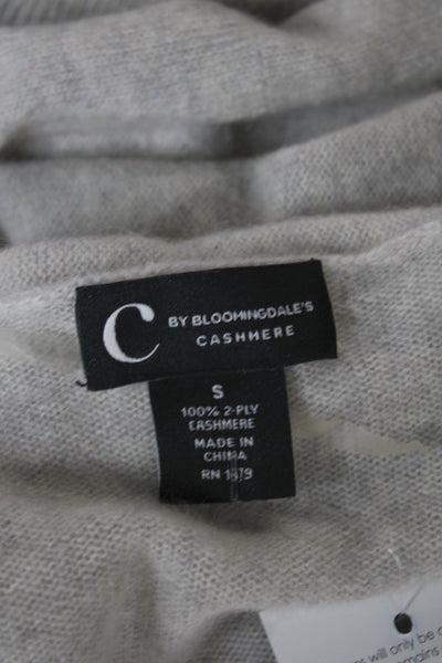 C by Bloomingdales Women Pullover Beige 100% Cashmere Long Sleeve Size S