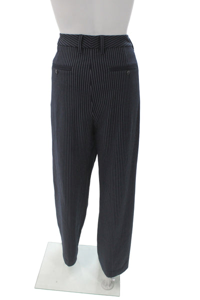 Rag & Bone Womens Striped Pleated Front Pant Suit Navy Blue Size Small/Medium