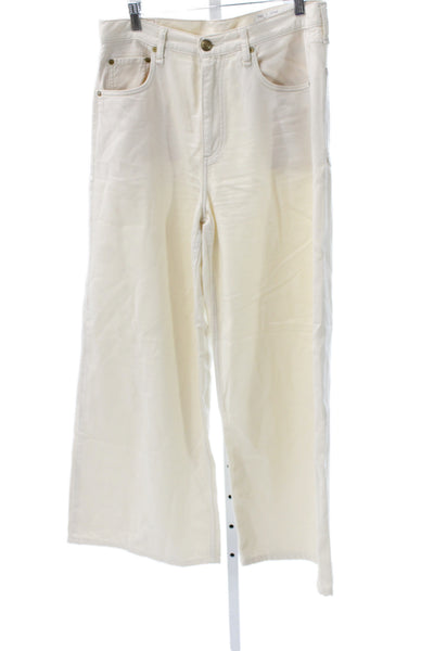 Rag & Bone Unisex White High Rise Cotton Jeans 90s Button Fly Size 30