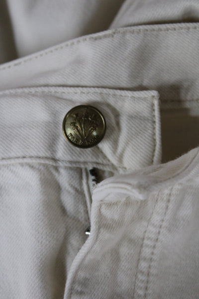 Rag & Bone Unisex White High Rise Cotton Jeans 90s Button Fly Size 30