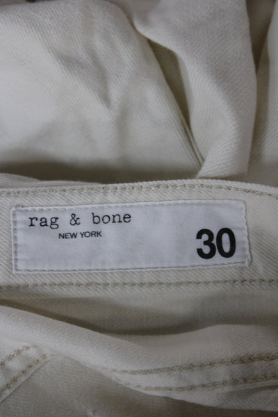 Rag & Bone Unisex White High Rise Cotton Jeans 90s Button Fly Size 30