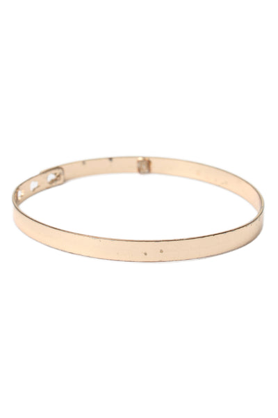 Dannijo Womens Gold Tone Jasmine Heart Bangle Bracelet