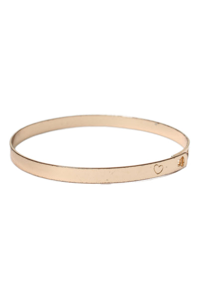 Dannijo Womens Gold Tone Jasmine Heart Bangle Bracelet