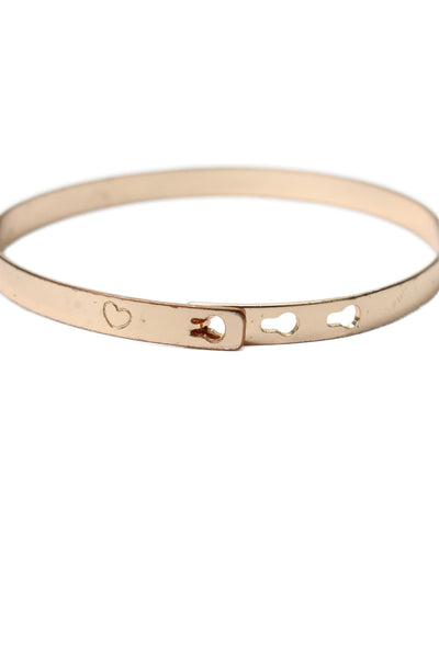 Dannijo Womens Gold Tone Jasmine Heart Bangle Bracelet