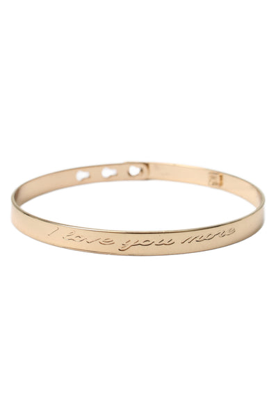 Dannijo Womens Gold Tone "I Love You More" Bangle Bracelet