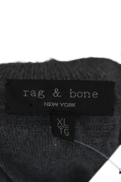 Rag & Bone Unisex Gray Merino Wool Pullover Sweater Long Sleeve Size XL