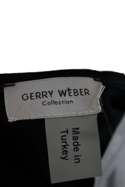 Gerry Weber Womens Basic Jersey Floral Round Neck Long Sleeve Top Black Size 8