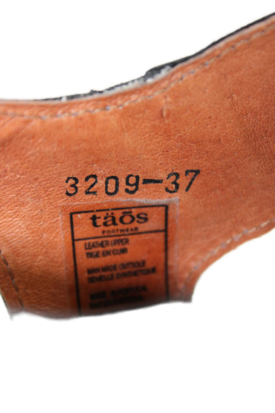 Taos Footwear Womens Wedge Heel Leather Ankle Strap Sandals Black Size 37