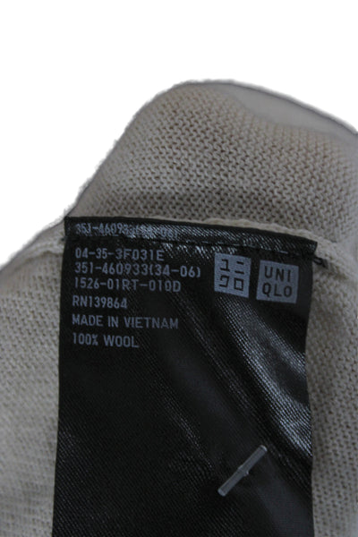 Uniqlo Mens Beige Wool Pullover Sweater Crew Neck Long Sleeve Size S