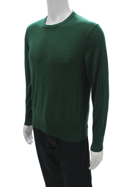Uniqlo Mens Pullover Sweater Crew Neck 100% Wool Green Size S
