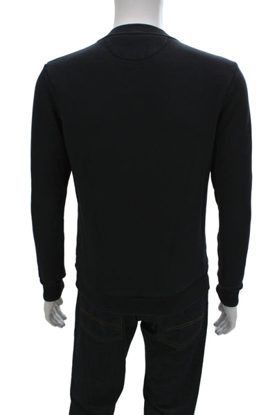 Paul Smith Mens Pullover Sweatshirt Black 100% Cotton Crew Neck Size S