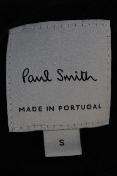 Paul Smith Mens Pullover Sweatshirt Black 100% Cotton Crew Neck Size S