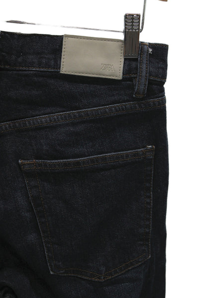 Zara Mens Dark Blue Skinny Straight Jeans Size 30