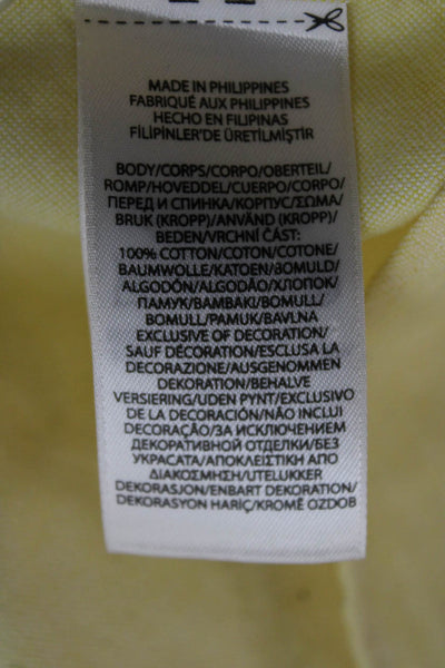 Ralph Lauren Womens Collared Button Up Cotton Shirt Long Sleeve Yellow Size XL