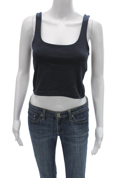 Lululemon Womens Cropped Square Neck Tank Dark Blue Polyester Size S