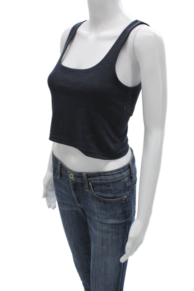 Lululemon Womens Cropped Square Neck Tank Dark Blue Polyester Size S