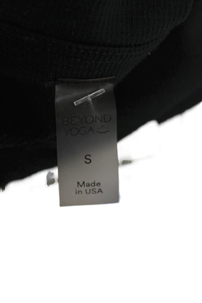 Beyond Yoga Womens Cropped Black Sleeveless Square Neck Tank Size S