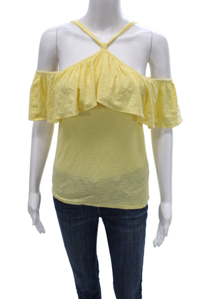 Nation LTD Womens Yellow Cotton Sleeveless Beach Top Solid Size S