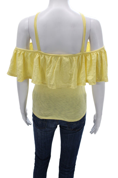 Nation LTD Womens Yellow Cotton Sleeveless Beach Top Solid Size S