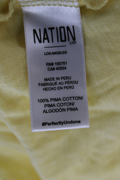 Nation LTD Womens Yellow Cotton Sleeveless Beach Top Solid Size S