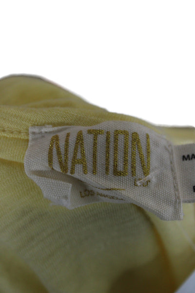 Nation LTD Womens Yellow Cotton Sleeveless Beach Top Solid Size S