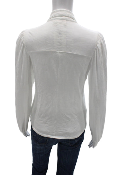 Nation LTD Womens Collared Button Up Basic Cotton Blouse Long Sleeve Size S