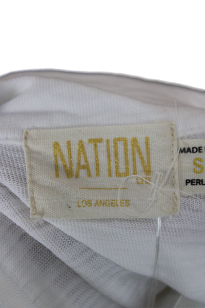 Nation LTD Womens Collared Button Up Basic Cotton Blouse Long Sleeve Size S
