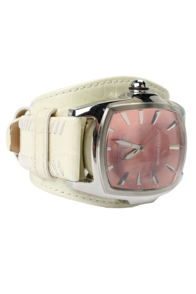 Invicta Mens Stainless Steel / White Leather Lupah 24117 Quartz Watch 47mm
