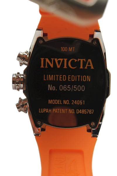 Invicta Womens S-Steel Orange Strap Lady Lupah 24051 Quartz Watch 36mm