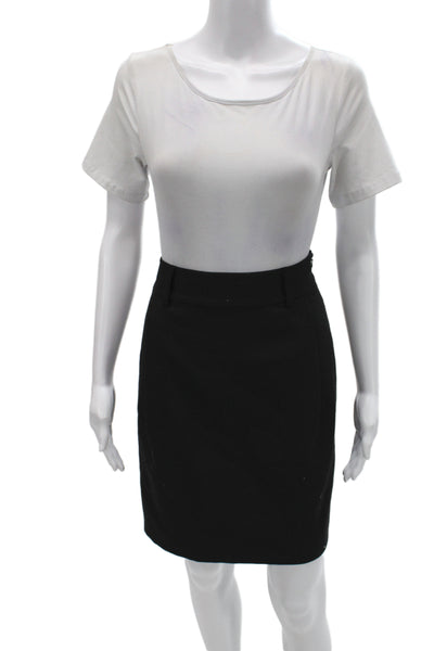 Tory Burch Womens Straight Pencil Mini Skirt Black Size 2