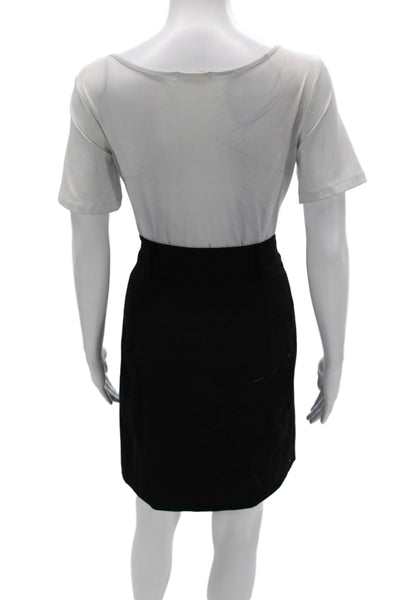 Tory Burch Womens Straight Pencil Mini Skirt Black Size 2