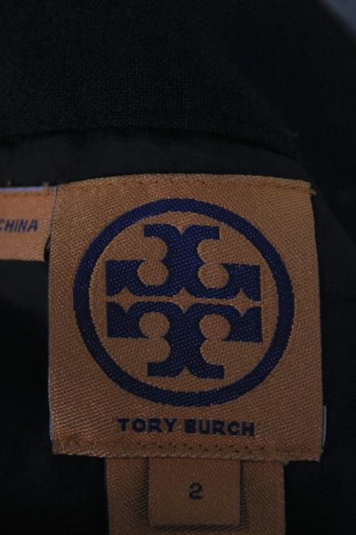 Tory Burch Womens Straight Pencil Mini Skirt Black Size 2