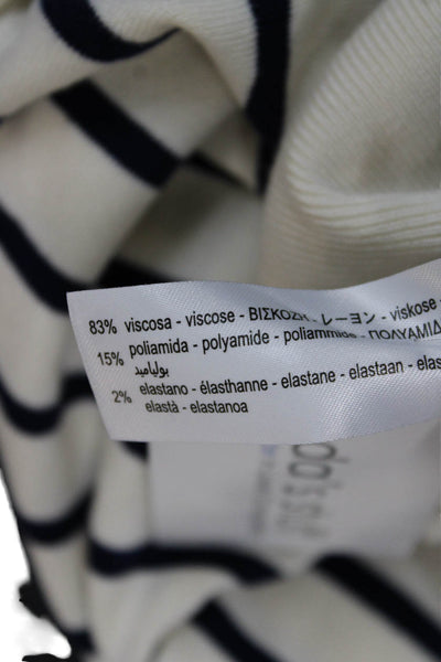 Zara Women Pullover Turtleneck Striped Beige Long Sleeve Size M