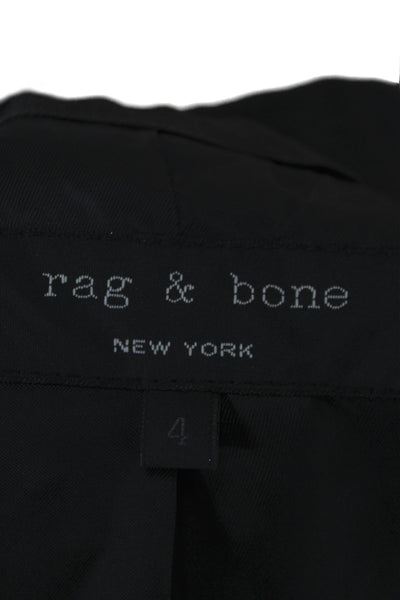 Rag & Bone Unisex Black Wool Blend Blazer Collared Button Long Sleeve Size 4