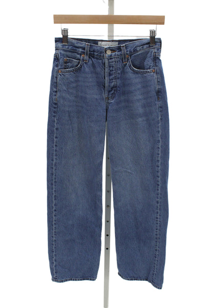 Denim Forum Womens Blue Mom Straight Jeans Mid Rise 30in 100% Cotton Size 23