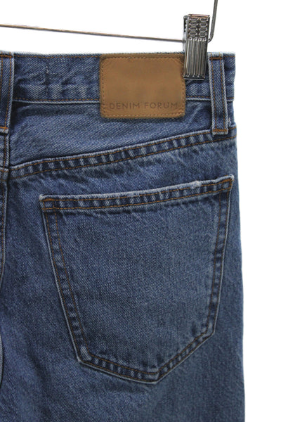 Denim Forum Womens Blue Mom Straight Jeans Mid Rise 30in 100% Cotton Size 23